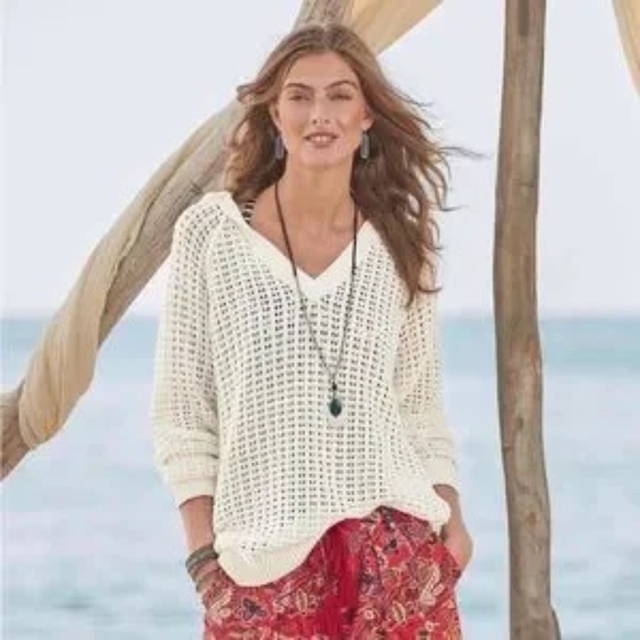 SUNDANCE Calm Harbors Sweater Hoodie Small - Picture 2 of 5